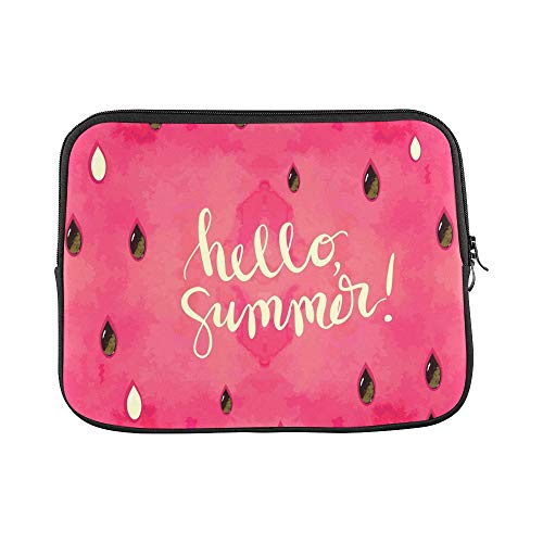LIANGWE Diseño Personalizado Hola Verano Escrito a Mano Letras Funda Suave portátil Funda Bolsa Bolsa Piel para Macbook Air 11"(2 Lados)