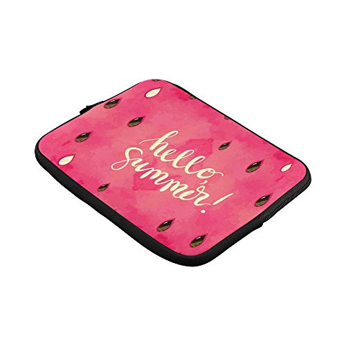 LIANGWE Diseño Personalizado Hola Verano Escrito a Mano Letras Funda Suave portátil Funda Bolsa Bolsa Piel para Macbook Air 11"(2 Lados)