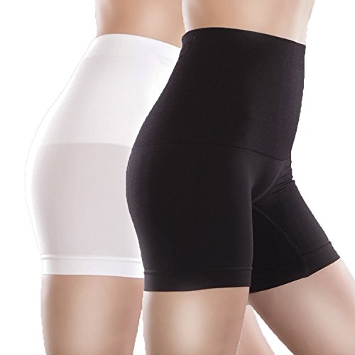 Libella Pantys Pantalones Faja de Mujer Que realzan tu Figura con Efectos Vientre Plano 3605 Negro+Blanco XS/S