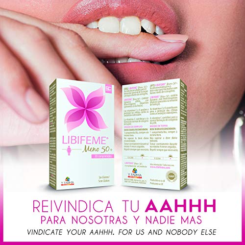 LIBIFEME 50 + Suplemento Especifico que reduce los síntomas de la Menopausia - Con Antioxidantes Para Aumentar la Lubricacion la Tonicidad el Placer y la Sensibilidad Vaginal - 30 Pastillas