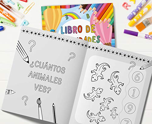 Libro de actividades preescolar: Cuaderno de actividades infantiles - Libro de colorear vacaciones para niños y niñas de preescolar - Ejercicio en ... preescolar y educación infantil Montessori