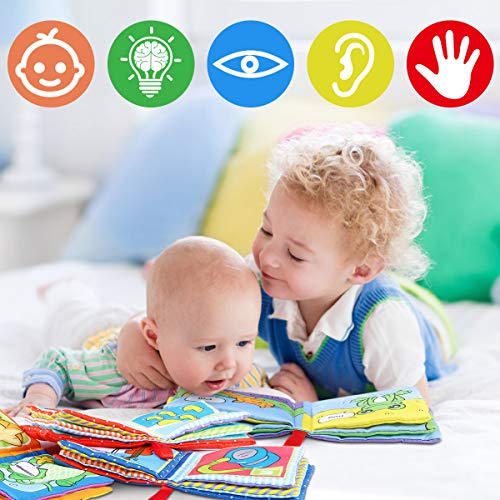 Libros Blandos para Bebé, Libro de Tela Bebé Aprendizaje y Educativo Libro para Bebé Recién Nacido Niños 6 Piezas