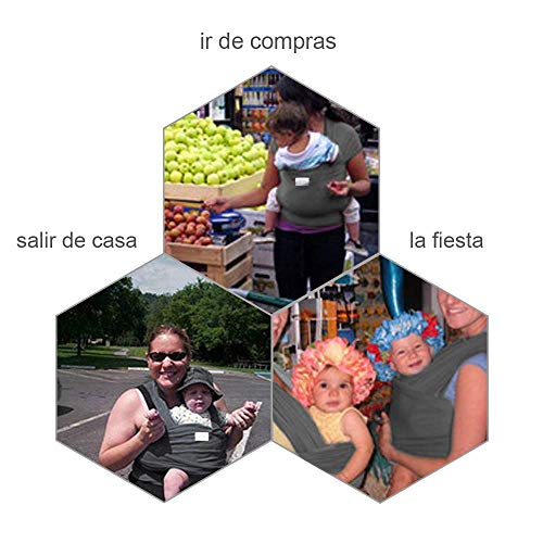 Lictin Fular portabebés Portabebes recien nacido Caja de regalo Portabebés elastico Hasta 35 lb / 16 kg Certificación de seguridad CE con bolsa de almacenamiento y colorido manual de usuario