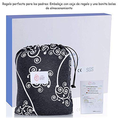 Lictin Fular portabebés Portabebes recien nacido Caja de regalo Portabebés elastico Hasta 35 lb / 16 kg Certificación de seguridad CE con bolsa de almacenamiento y colorido manual de usuario