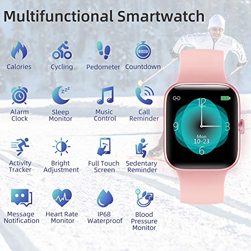LIFEBEE Reloj Inteligente, Smartwatch Impermeable IP68 para Mujer Hombre Niño, Pulsera Actividad Inteligente para Deporte con Monitor de Sueño, Presión Arterial, Pulsómetro, Calorías para Android iOS