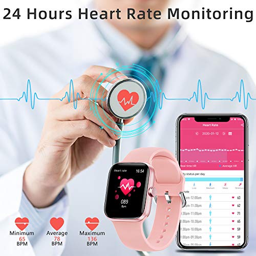 LIFEBEE Reloj Inteligente, Smartwatch Impermeable IP68 para Mujer Hombre Niño, Pulsera Actividad Inteligente para Deporte con Monitor de Sueño, Presión Arterial, Pulsómetro, Calorías para Android iOS