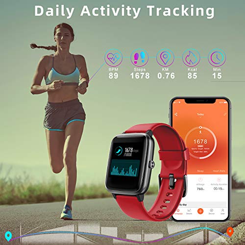 LIFEBEE Smartwatch, Reloj Inteligente Impermeable IP68 para Hombre Mujer niños, Pulsera de Actividad Inteligente con Monitor de Sueño Contador de Caloría Pulsómetros Podómetro para Android iOS