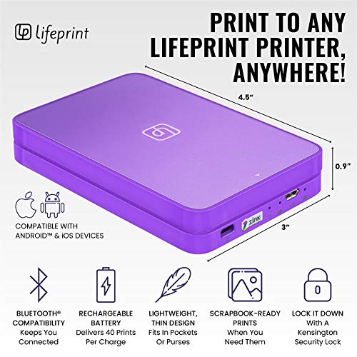 Lifeprint: Impresora portátil de Fotos y vídeos Lifeprint 2x3 para Dispositivos iOS y Android. Haz Que Tus Fotos cobren Vida con Realidad Aumentada - Blanco