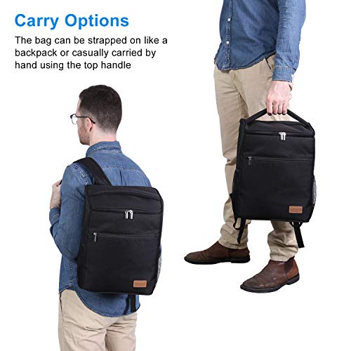 Lifewit Bolsa Térmica Porta Alimentos Bolsa de Compra Reutilizable Grande de Mochila Refrigeración Aislamiento Bolsa de Enfriamiento Grande con Correa, Negro