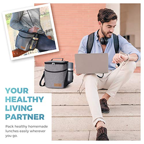Lifewit Bolsa Térmica,Bolsa para Mantener La Comida Bebida con Aislamiento Térmico,para Almacenar Alimentos,para Traer A La Escuela,Trabajo,Playa,Pic-Nic,Barbacoa,Capacidad 9L,Gris