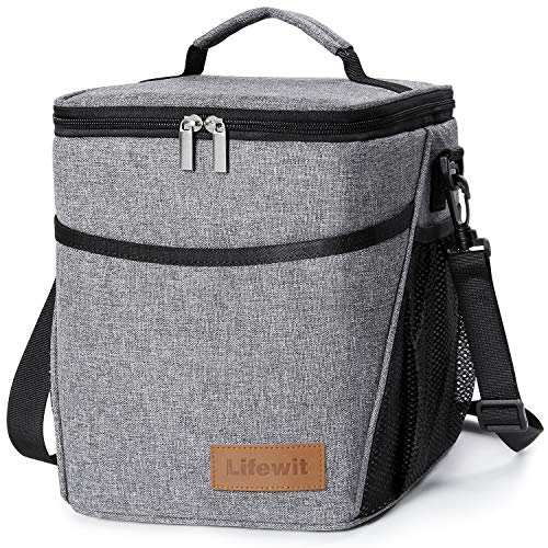 Lifewit Bolsa Térmica,Bolsa para Mantener La Comida Bebida con Aislamiento Térmico,para Almacenar Alimentos,para Traer A La Escuela,Trabajo,Playa,Pic-Nic,Barbacoa,Capacidad 9L,Gris