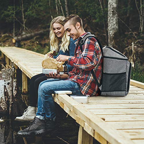 Lifewit Mochila Nevera Flexible Bolsa de Compra Reutilizable Grande Bolsa Térmica Porta Alimentos de Aislamiento Bolsa de Enfriamiento Portatil para Playa,Picnics,Camping, Gris