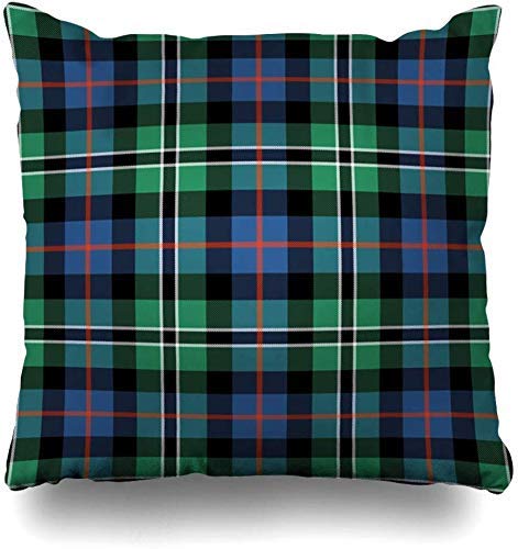 Lihaky Cuadrado 18x18 en Funda de Almohada Famosos Kilts Tradicionales Caza Rayas Tartán Ropa Escocesa Clan Kilt Falda Vintage Texturas Funda de cojín Funda de Almohada
