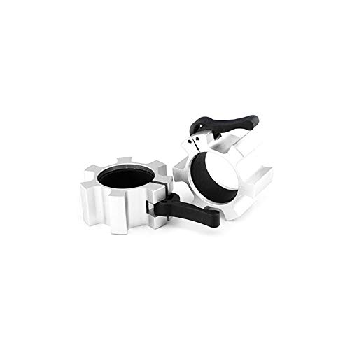 LIJ 1 par de 2 barras de bloqueo de 50 mm con mancuernas de levantamiento de pesas para gimnasio, mancuernas con bloqueo de mandíbula, fitness, construcción de cuerpo