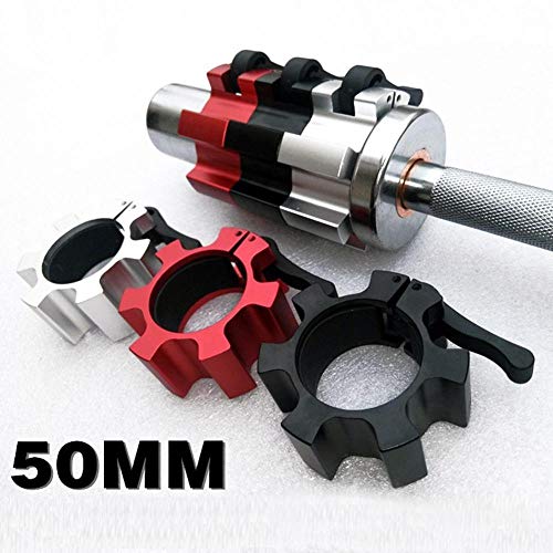 LIJ 2 piezas de 2 pulgadas de levantamiento de pesas de levantamiento de pesas con bloqueo de mandíbula de fitness culturismo de liberación rápida abrazaderas equipo de gimnasia