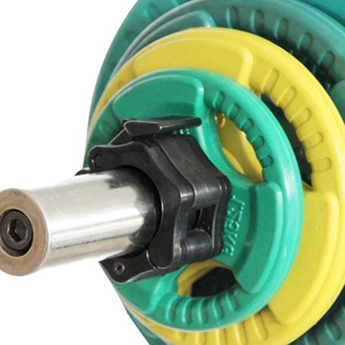 LIJ - Juego de 2 mancuernas de 25 mm para levantamiento de pesas, con cierre de mosquetón, para la musculación de fitness, collares estándar de gimnasia, hebilla de mandíbula