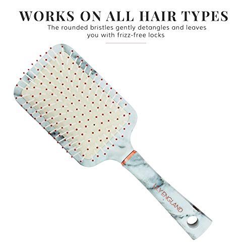 Lily England Cepillo Plano de Pelo para Cabello - Mármol y Oro Rosa