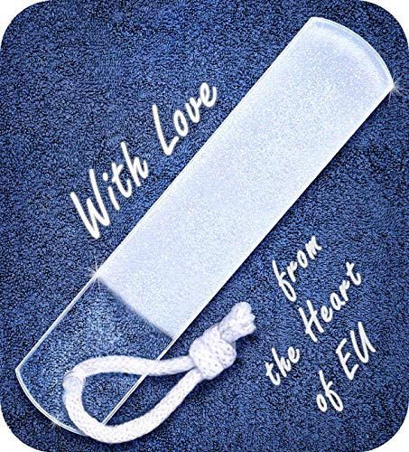 Lima de Pies de Cristal Checo - Lima de Callos Delicada, Pedicura y Spa, Remoción de la Piel Agrietada, Cuidado Profesional del Talón y los Dedos del Pie, Superficies Incisas en Diferentes Granos