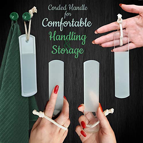 Lima de Pies de Cristal Checo - Lima de Callos Delicada, Pedicura y Spa, Remoción de la Piel Agrietada, Cuidado Profesional del Talón y los Dedos del Pie, Superficies Incisas en Diferentes Granos