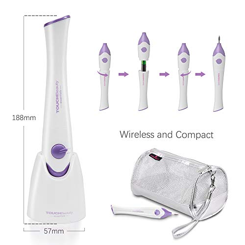 Lima de Uñas Electrica, TOUCHBeauty Kit Manicura Eléctrico, Set de Manicura y Pedicura Eléctrico con 5 accesorios para el cuidado de las uñas, Sistema de pulido para las uñas con luz UV AG-1335P