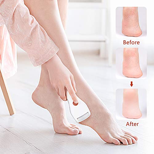 Lima Eléctrica Pedicura Eléctrico Profesional Lima Durezas Pies Recargable Aparato de Pedicura eléctrico Eliminador de Callos con 2 Cabeza de Rodillo para Eliminar la Piel Dura o Muerta (2 Cabeza)