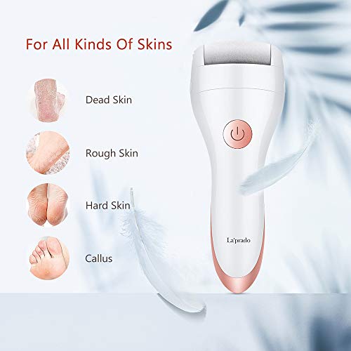 Lima Eléctrica Pedicura Eléctrico Profesional Lima Durezas Pies Recargable Aparato de Pedicura eléctrico Eliminador de Callos con 2 Cabeza de Rodillo para Eliminar la Piel Dura o Muerta (2 Cabeza)