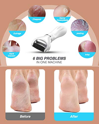 Lima Eléctrica Pies, HAMSWAN Pedicura Profesional Lima Durezas Pies Recargable con 3 Recambios, Batería 15000MAH y 3 Velocidades, Aparato de Pedicura Pies eliminar Callos Pies Cuidado Lima