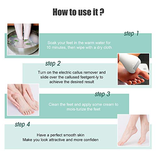 Lima para pies eléctrica, removedor de piel dura recargable por USB, callos para pedicura de pies con 3 rodillos y 2 velocidades, y 1 cepillo de limpieza (Verde)