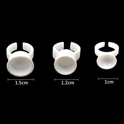 Limeo liemo Desechables Pegamento Pigmento Ring Tattoo Tapa Plana Tattoo Ring Ring Plana Anillos Soporte Tattoo Cup Tattoo Tool Ink Cup Make Up Taza Cejas Herramienta Beauty Tools 300 Unidades