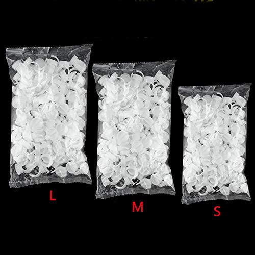 Limeo liemo Desechables Pegamento Pigmento Ring Tattoo Tapa Plana Tattoo Ring Ring Plana Anillos Soporte Tattoo Cup Tattoo Tool Ink Cup Make Up Taza Cejas Herramienta Beauty Tools 300 Unidades