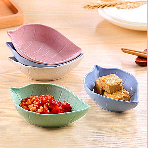 Limeow 12 piezas Cuencos de Aperitivos Pequeño Vinagre Tazón Salsa Cuencos set Snack Cuencos set Platos Forma hoja set Salsas Tazón Set Para entrantes y postres Cocina Restaurante（Color aleatorio）