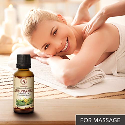 Limoncillo Aceite Esencial 30ml - Cymbopogon Flexuosus - India - 100% Natural & Puro Hierba de Limón para Aromaterapia - Salud - Relajación - Masaje - Difusor de Aroma - Lámpara de Aroma