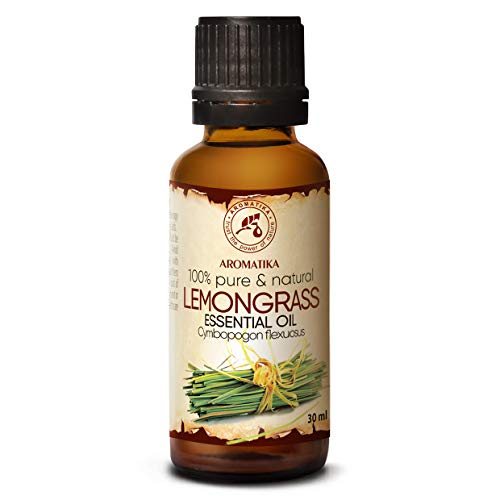 Limoncillo Aceite Esencial 30ml - Cymbopogon Flexuosus - India - 100% Natural & Puro Hierba de Limón para Aromaterapia - Salud - Relajación - Masaje - Difusor de Aroma - Lámpara de Aroma
