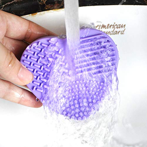 Limpiador de brochas de maquillaje de silicona con forma de corazón para limpieza en seco y húmedo