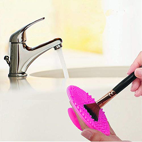 Limpiador de brochas de maquillaje de silicona, limpiador de brochas de maquillaje, alfombrilla de limpieza de cepillo cosmético,