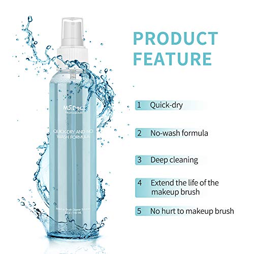 Limpiador de Brochas Maquillaje, MS.DEAR Profesional Limpiador de Pinceles Maquillaje, Removedor de Color de Brocha a Seco, Brocha Limpiador Cepillo Herramienta de Líquido - 150ML