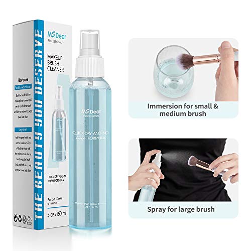 Limpiador de Brochas Maquillaje, MS.DEAR Profesional Limpiador de Pinceles Maquillaje, Removedor de Color de Brocha a Seco, Brocha Limpiador Cepillo Herramienta de Líquido - 150ML