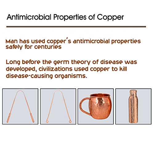 Limpiador de lengua de cobre | Raspador de Lengua | Naturalmente antimicrobiano y previene enfermedades de salud oral |Uso Recomendado por Dentistas |Kosha Ayurveda