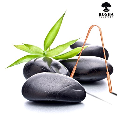 Limpiador de lengua de cobre | Raspador de Lengua | Naturalmente antimicrobiano y previene enfermedades de salud oral |Uso Recomendado por Dentistas |Kosha Ayurveda