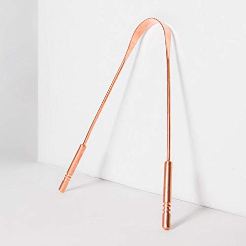 Limpiador de lengua de cobre | Raspador de lengua quirúrgico perfecto | mejor remedio para el mal aliento | mantiene la higiene bucal | bordes gruesos y seguros | mango flexible y agarre cómodo