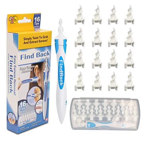 Limpiador de Oídos Giratorio, Limpiador de Oídos, Herramienta de Eliminación de Cera del Oído con 16 Puntas de Silicona Extraíbles, Para Bebés, Jóvenes y Adolescentes Adultos