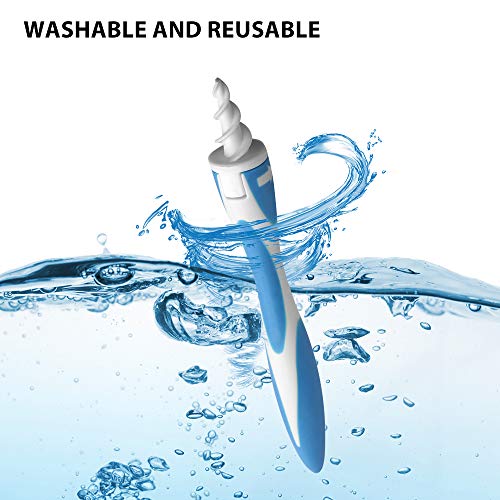 Limpiador de Oídos, Limpia Cera Oidos, Herramienta de Eliminación de Cera del Oído con Punta Suave en Espiral, Kit Limpiador de Cera Deoídos con 16 Puntas Remplazables de Silicona para Bebés y Adultos