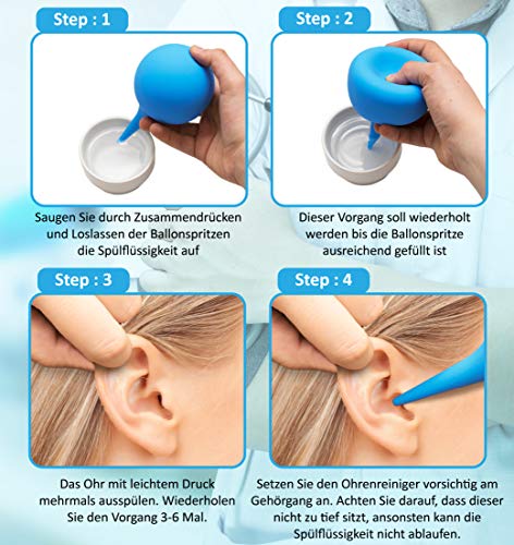 Limpiador de oídos médico de Urban Medical ® [2019] | 135 ml | Limpieza profesional y eliminador de cera de oidos por medio de un enjuague interno auditivo | Incluye instrucciones de uso