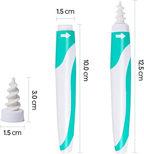 Limpiador de Oídos,Limpia Cera Oidos Q grips Cera Oidos,Kit de limpieza Para Oídos, Sistema Espiral Inteligente, con Mango y 16 Puntas Lavables, Seguro y Suave, Adecuado para Niños y Adultos