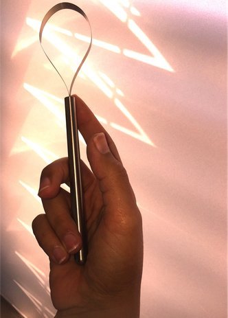 Limpiador linguales - puro acero inoxidable - Hecho en Alemania LinguafreshONE - Pure Stainless Single Version - Limpiador Lingual - reciclable