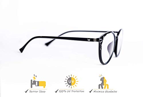 Lindos - Gafas de bloqueo de luz azul | Gaming, PC ordenador, gafas antideslumbrantes | Gafas de filtro de luz azul para hombre y mujer