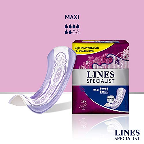 Lines Specialist productos Compresas para incontinencia – 3 paquetes de 12 unidades)