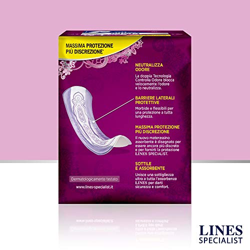 Lines Specialist productos Compresas para incontinencia – 3 paquetes de 12 unidades)