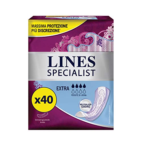 Lines Specialist productos Compresas para incontinencia – 4 paquetes de 10 unidades)