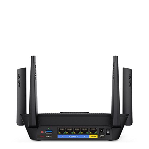 Linksys EA8300 - Router Wi-Fi AC2200 Tri-Banda MAX-Stream (MU-MIMO, 4 Antenas, Beamforming, 4 x Gigabit Ethernet, 1 x USB 3.0) Color Negro